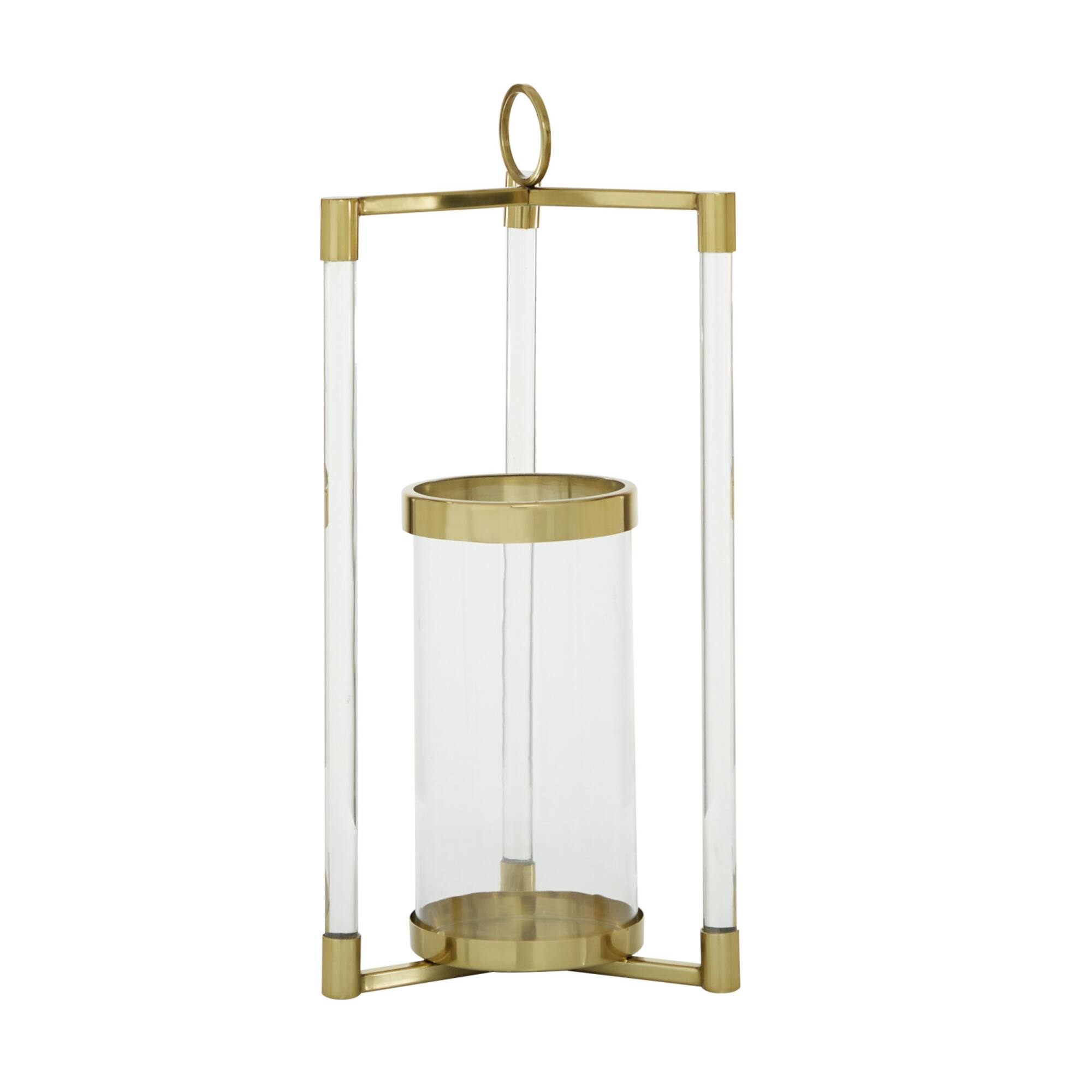 Gold Stainless Steel Contemporary Lantern
